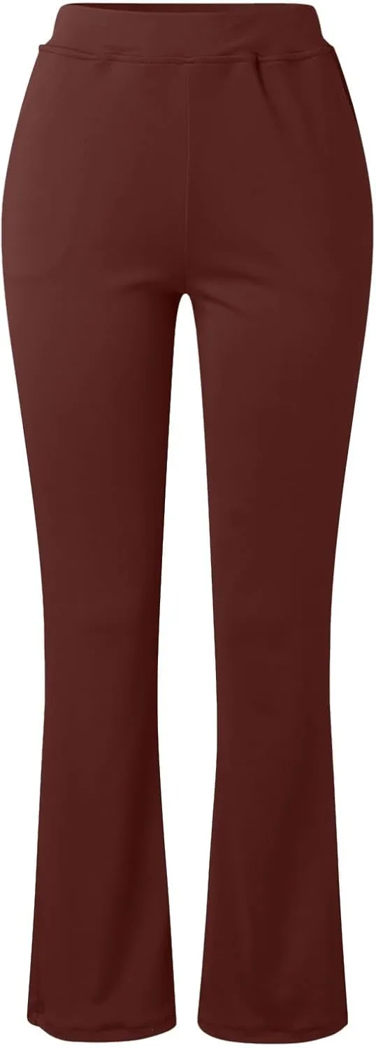 Yoga Pants for Women Flare Leggings with Pocket Stretch High Waisted Pant Butt Lifting Leggings Casual Lounge Trouser