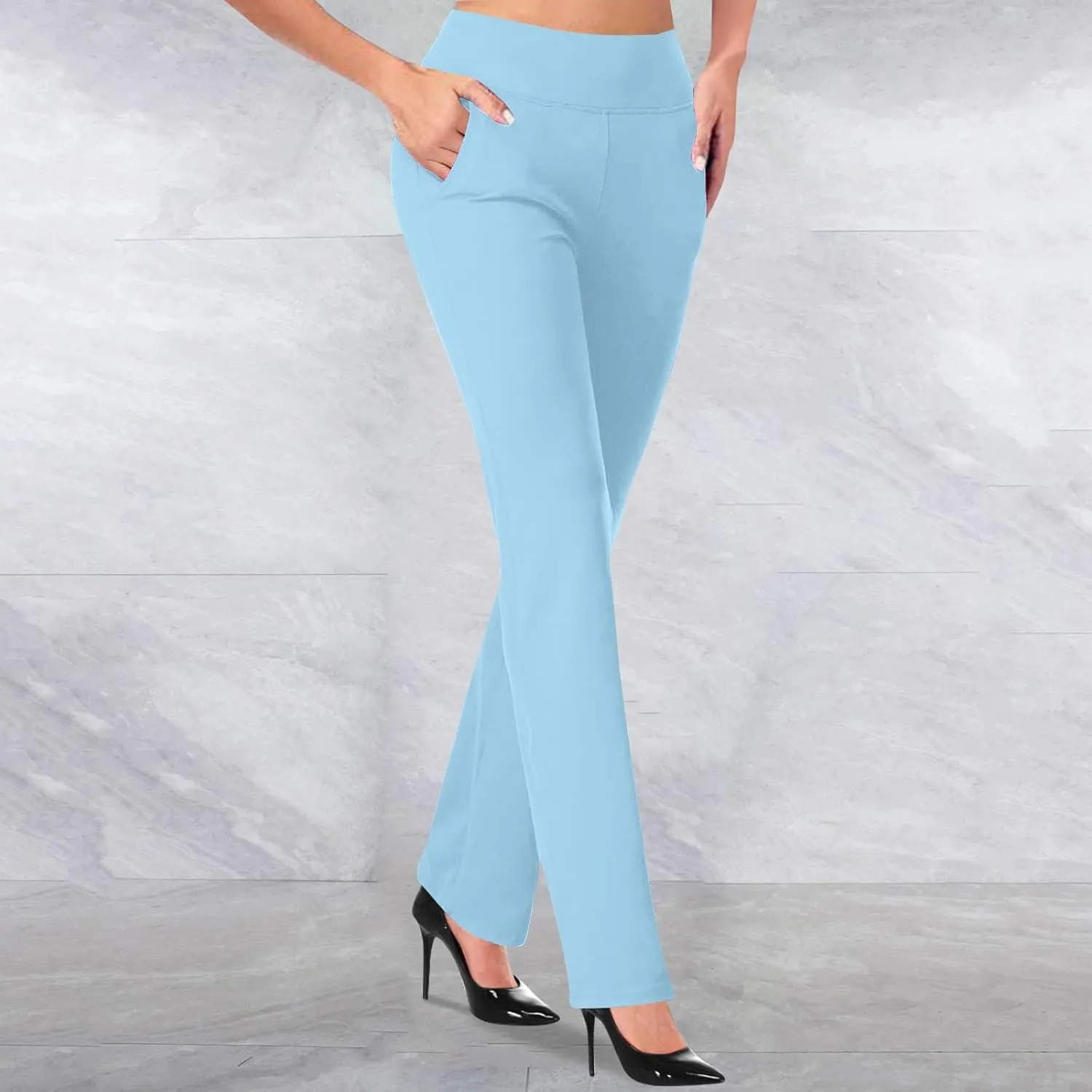 Yoga Pants for Women Flare Leggings with Pocket Stretch High Waisted Pant Butt Lifting Leggings Casual Lounge Trouser