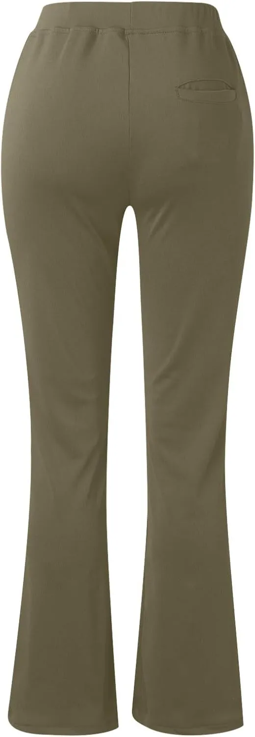 Yoga Pants for Women Flare Leggings with Pocket Stretch High Waisted Pant Butt Lifting Leggings Casual Lounge Trouser