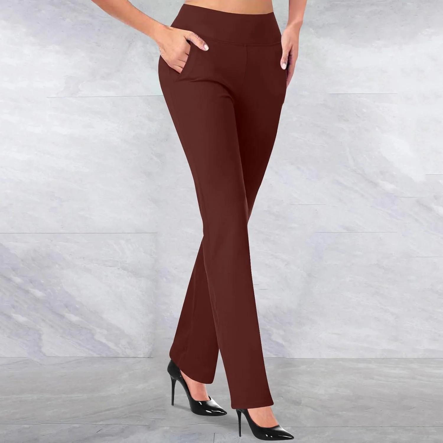 Yoga Pants for Women Flare Leggings with Pocket Stretch High Waisted Pant Butt Lifting Leggings Casual Lounge Trouser