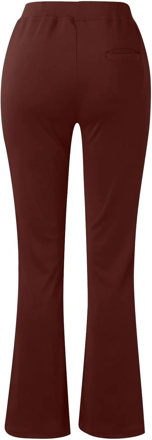 Yoga Pants for Women Flare Leggings with Pocket Stretch High Waisted Pant Butt Lifting Leggings Casual Lounge Trouser