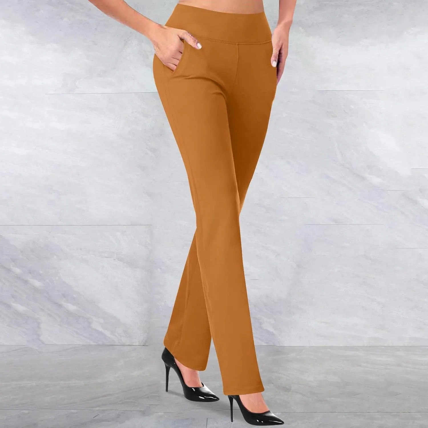 Yoga Pants for Women Flare Leggings with Pocket Stretch High Waisted Pant Butt Lifting Leggings Casual Lounge Trouser