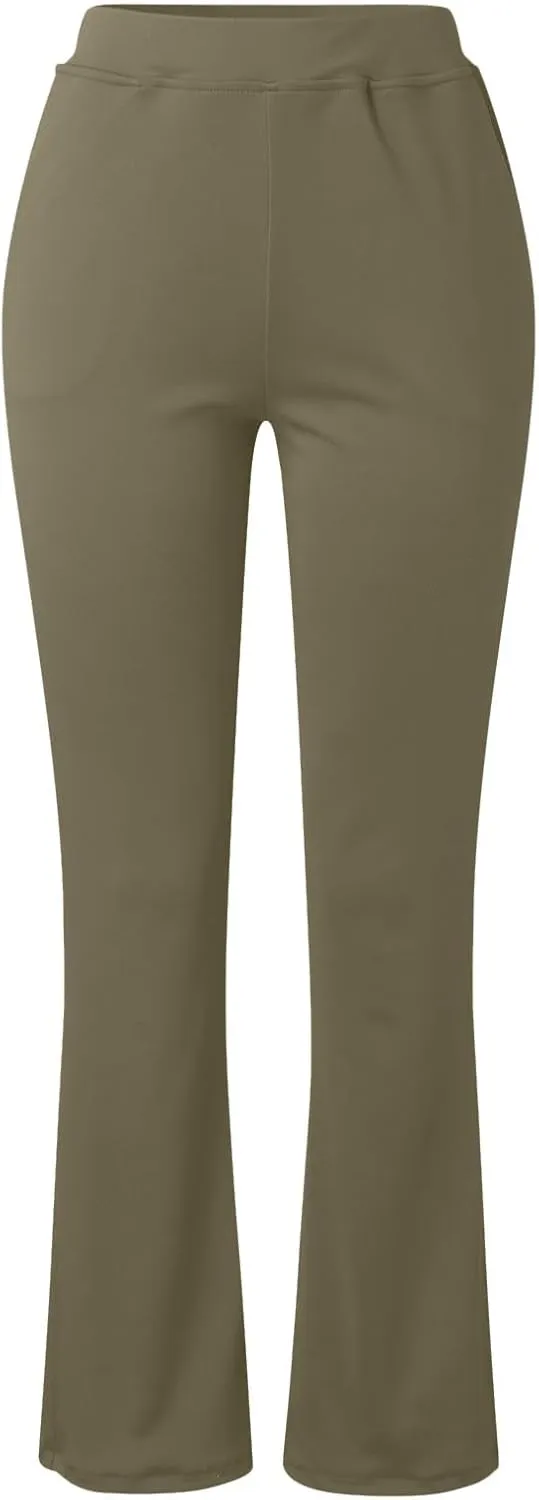 Yoga Pants for Women Flare Leggings with Pocket Stretch High Waisted Pant Butt Lifting Leggings Casual Lounge Trouser