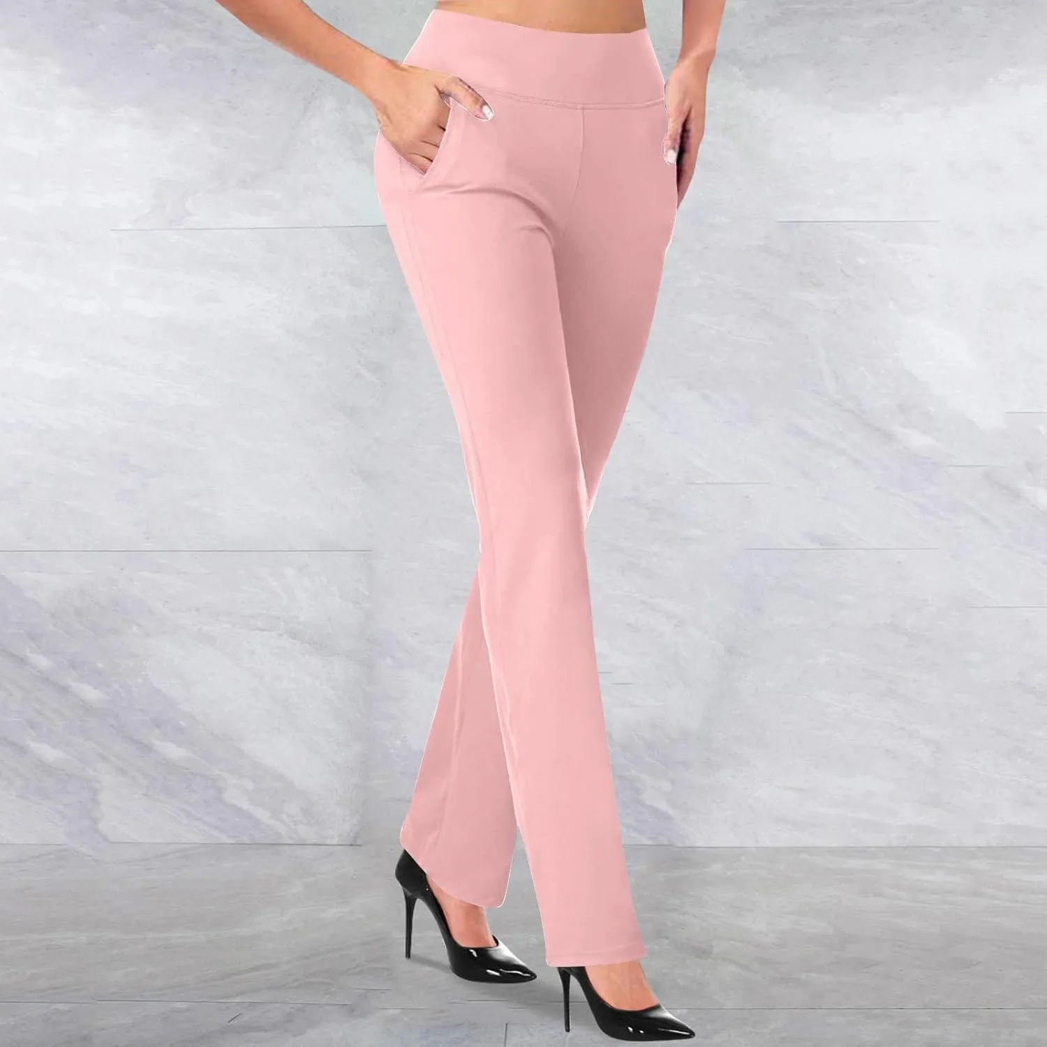 Yoga Pants for Women Flare Leggings with Pocket Stretch High Waisted Pant Butt Lifting Leggings Casual Lounge Trouser