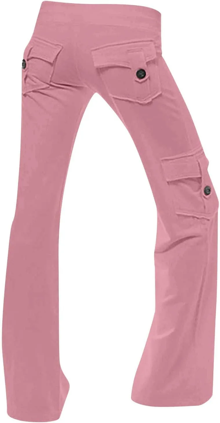 Yoga Pants for Women High Waisted Sweatpants Casual Cargo Pant Loose Wide Leg Trouser Pants with Pockets 2024