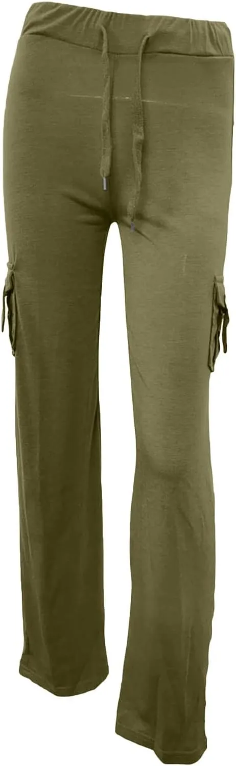 Yoga Pants for Women High Waisted Sweatpants Casual Cargo Pant Loose Wide Leg Trouser Pants with Pockets 2024