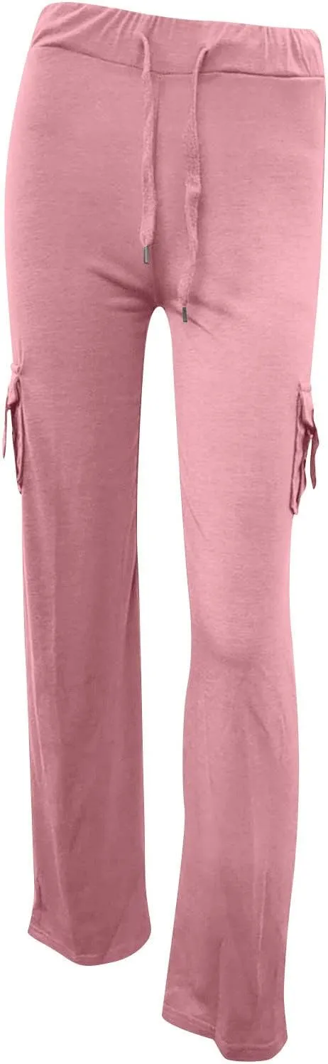 Yoga Pants for Women High Waisted Sweatpants Casual Cargo Pant Loose Wide Leg Trouser Pants with Pockets 2024
