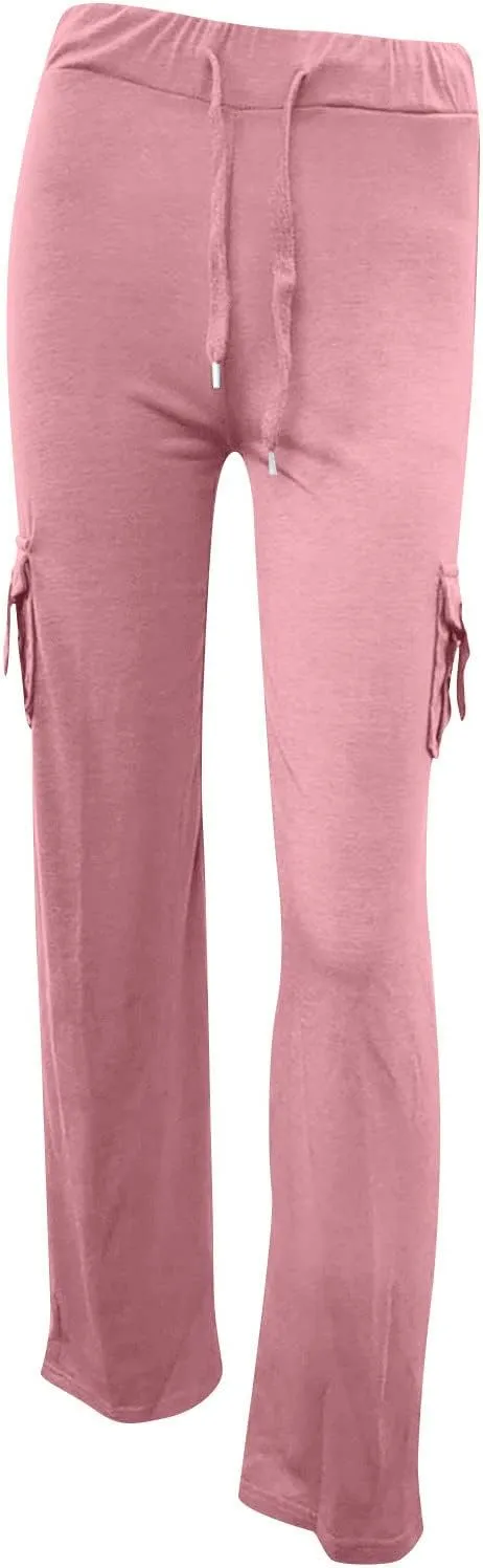 Yoga Pants for Women High Waisted Sweatpants Casual Cargo Pant Loose Wide Leg Trouser Pants with Pockets 2024
