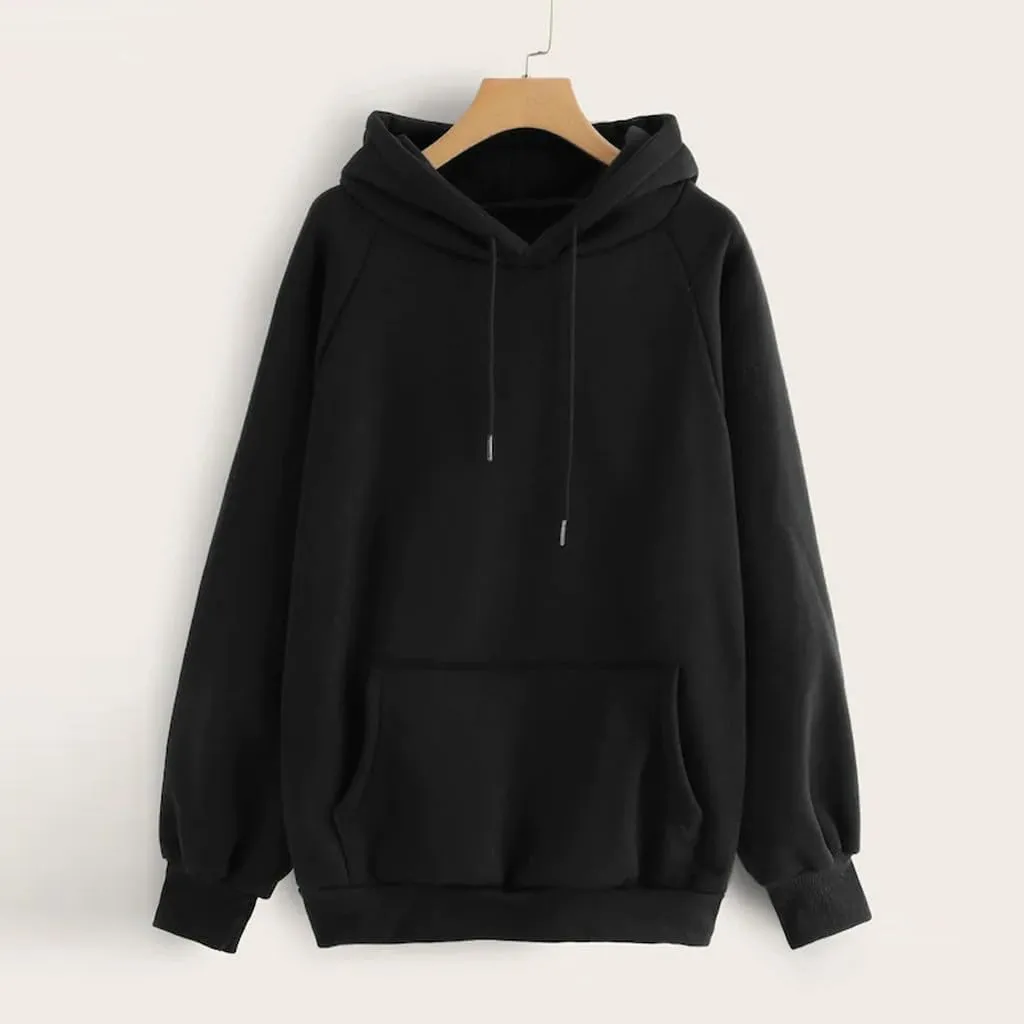 ZWRXW Women's Oversized Hoodies Drawstring Long Sleeve Basic Sweatshirt Casual Loose Fleece Pullover Trendy Teens Preppy Tops